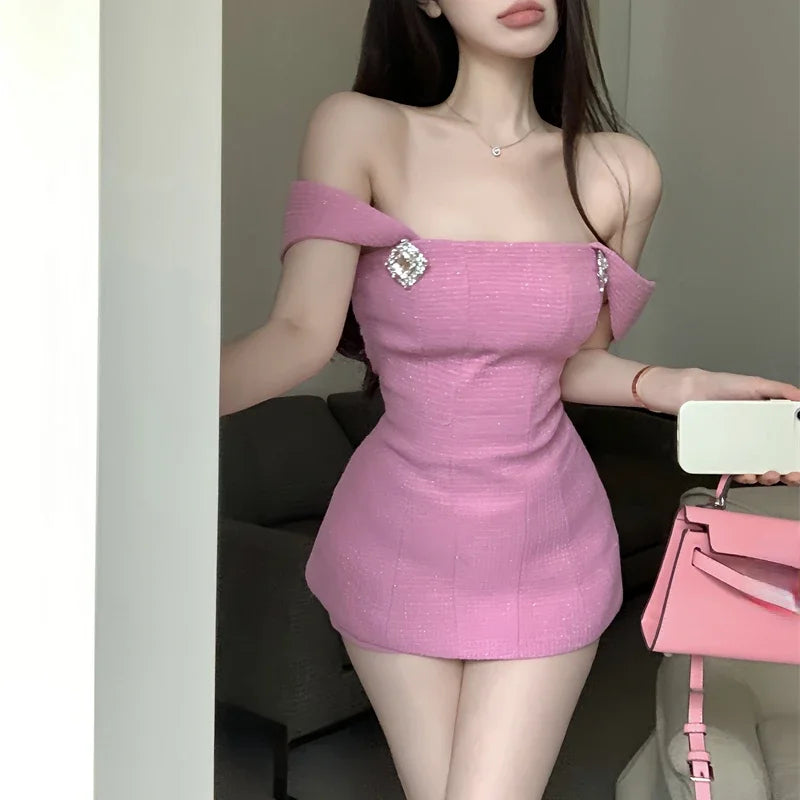 Queensays  -  Summer New Korean Sexy Backless Bow Cute Solid Color Camisole Women + High Waist Casual All Match Shorts Two-piece Suit