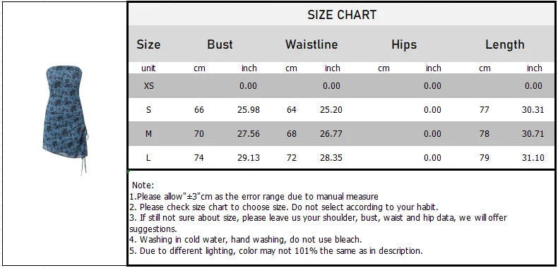 Queensays 2024 Spring Summer Women's New Fashion Versatile floral side tie asymmetrical pleated strapless dress short skirt